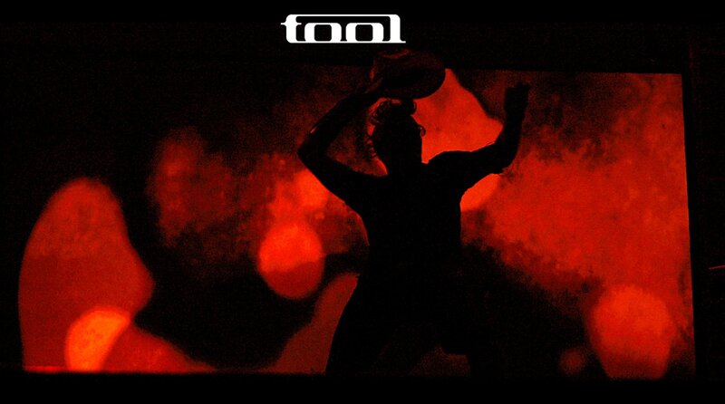 silhouette on red stage
