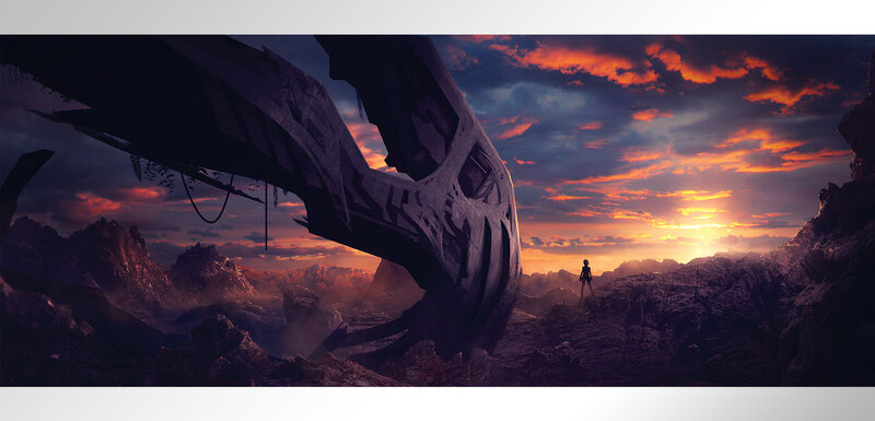 Silhouette on Rocky Terrain