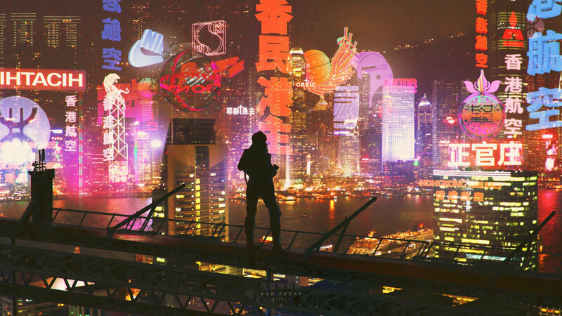 Silhouette on Rooftop — Pink