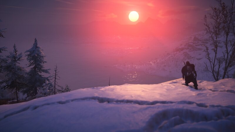 Silhouette on Snowy Hill