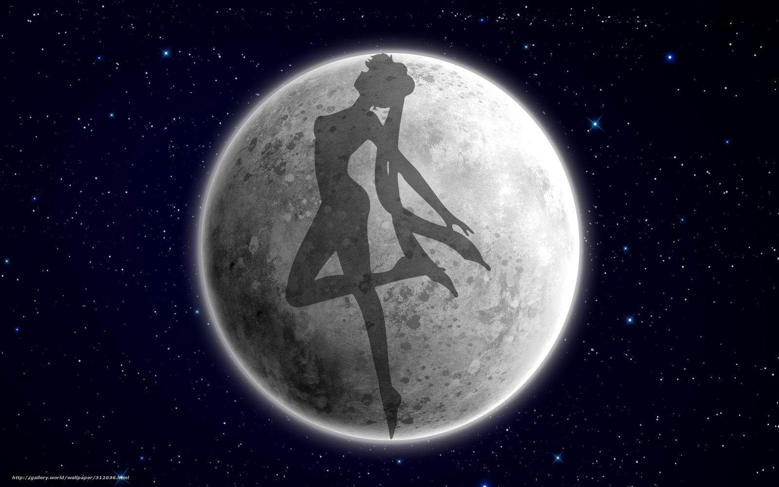 silhouette on the moon