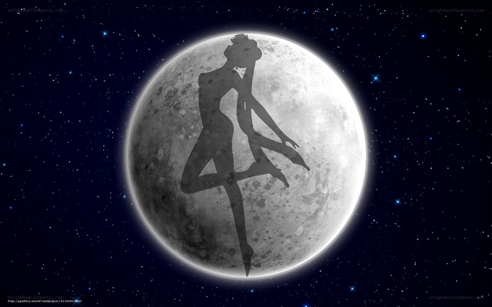 silhouette on the moon