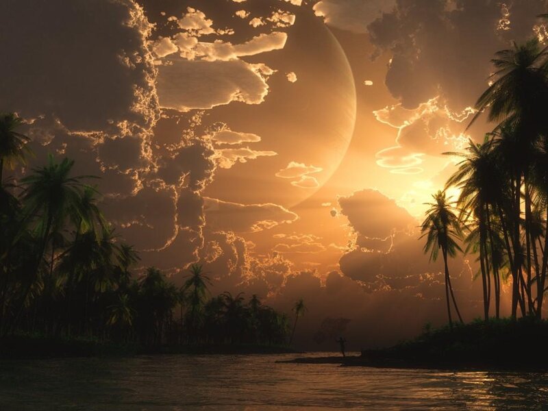 Silhouette on Tropical Beach