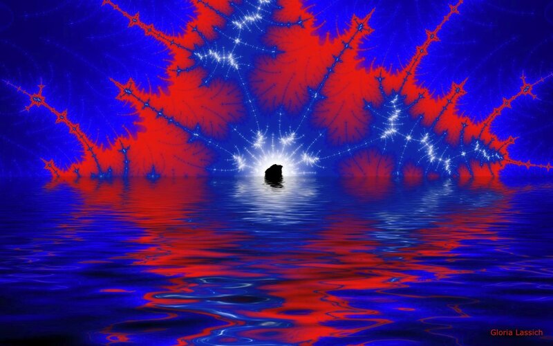 Silhouette on Water — Blue