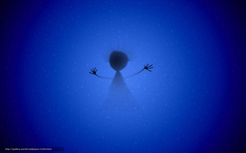 silhouette on wet glass