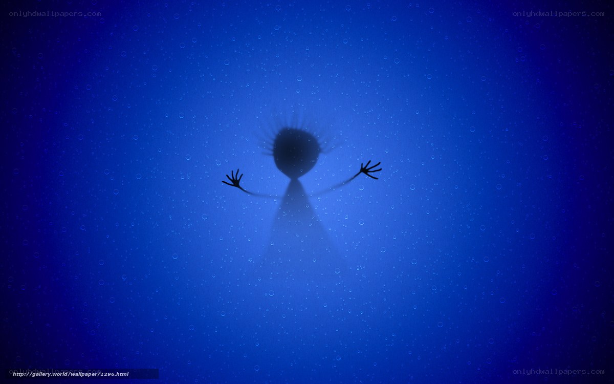 silhouette on wet glass