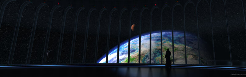 silhouette overlooking earth