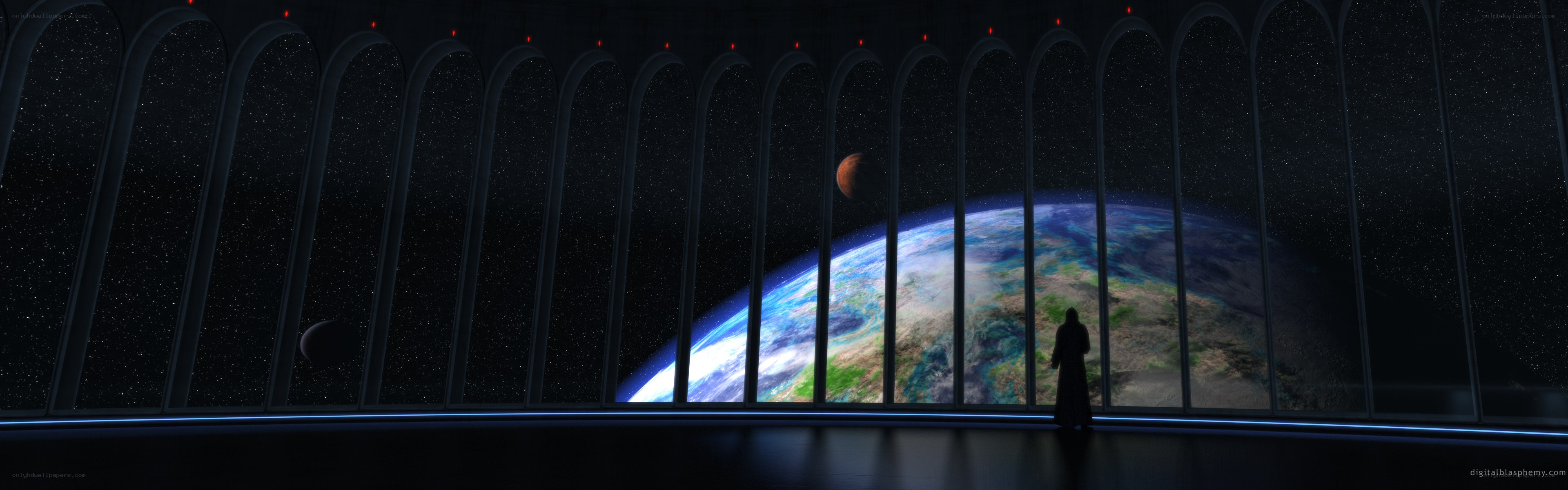 silhouette overlooking earth
