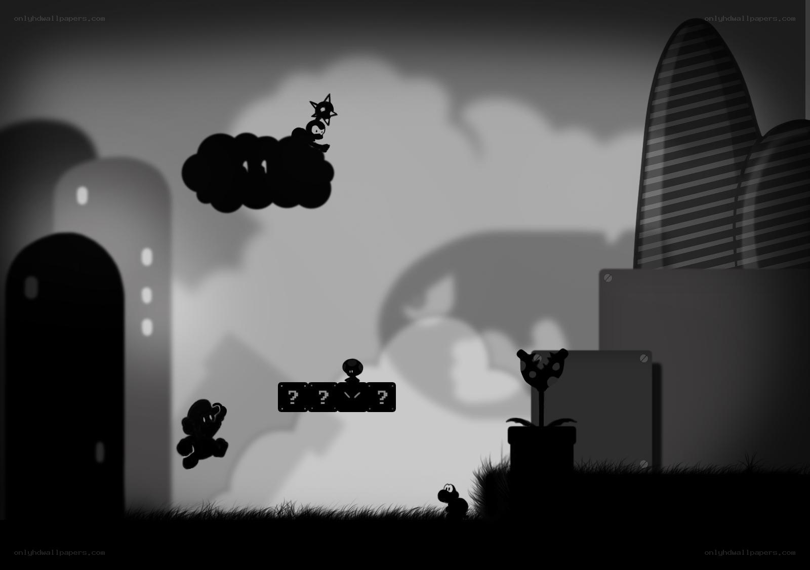 Silhouette platformer scene