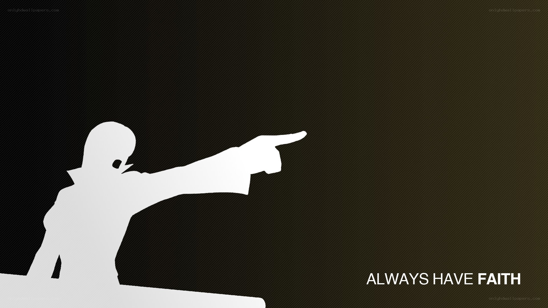 silhouette pointing with faith