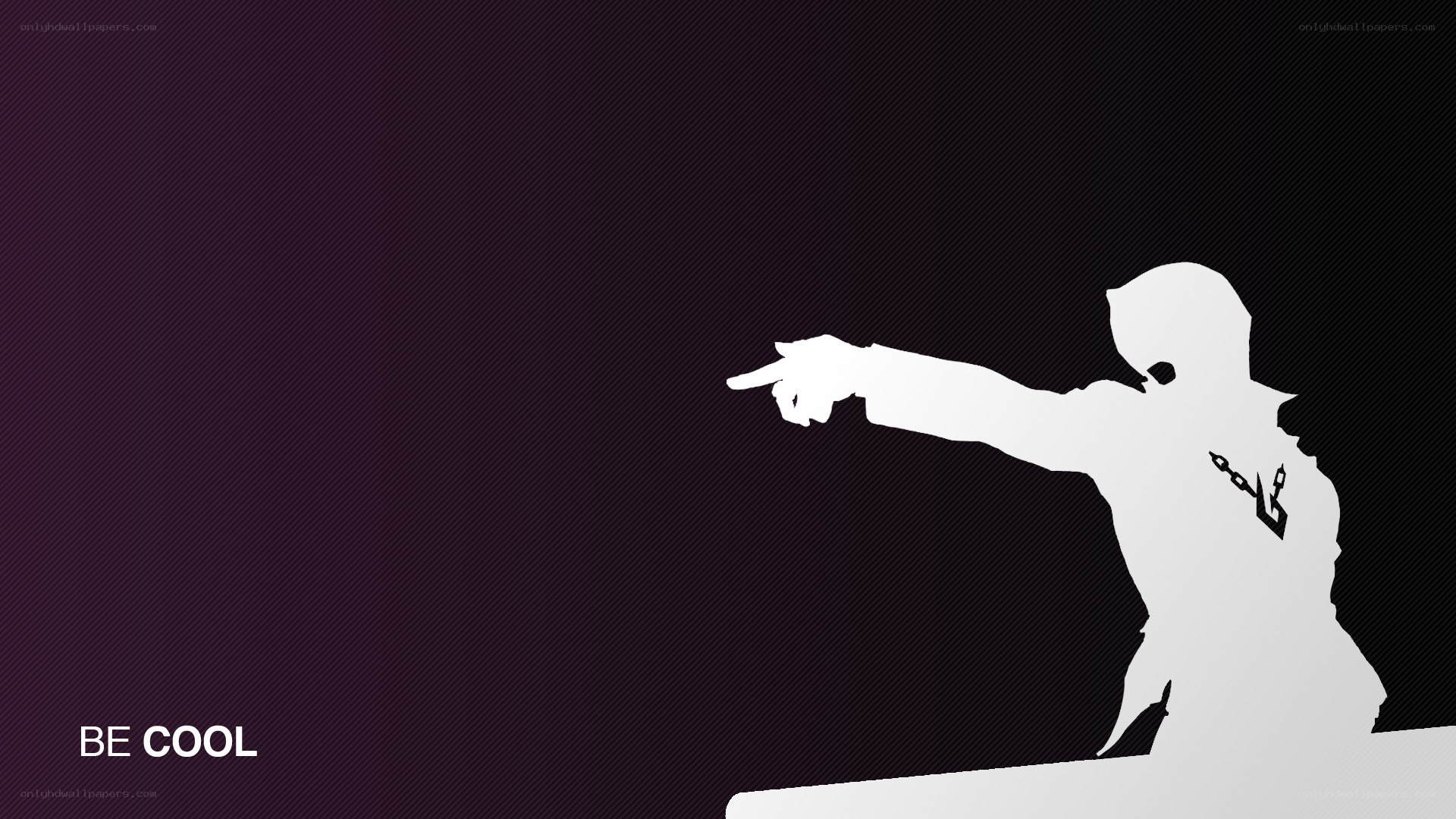 silhouette pointing with text
