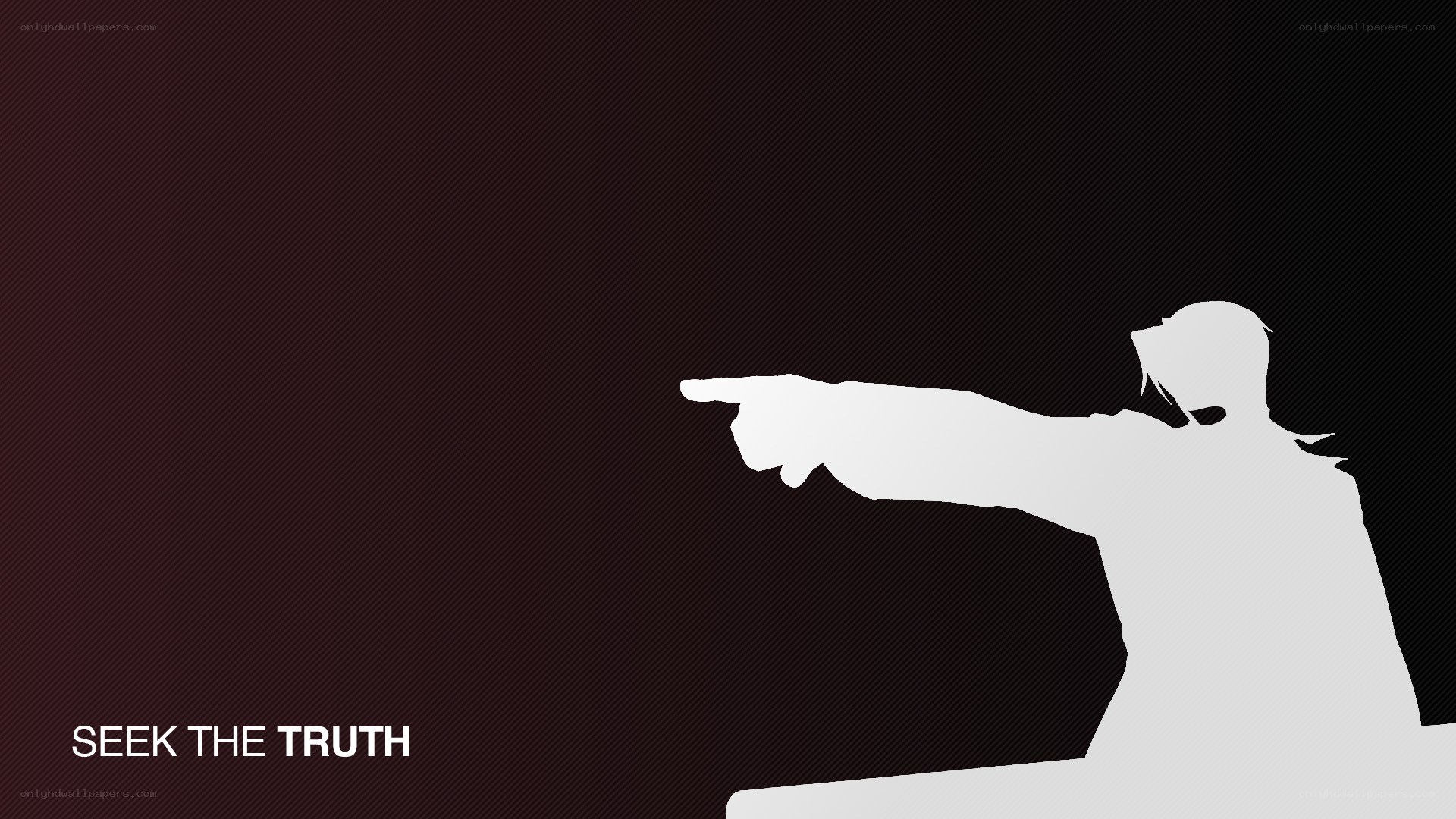 silhouette pointing with text