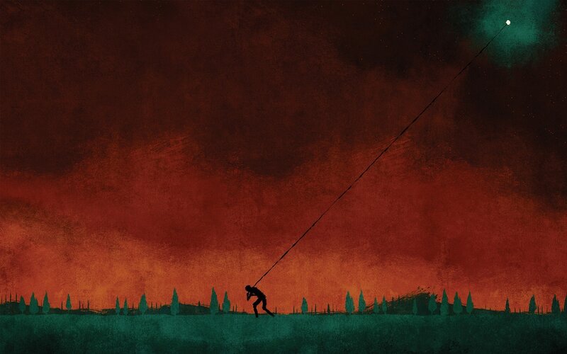 Silhouette pulling light