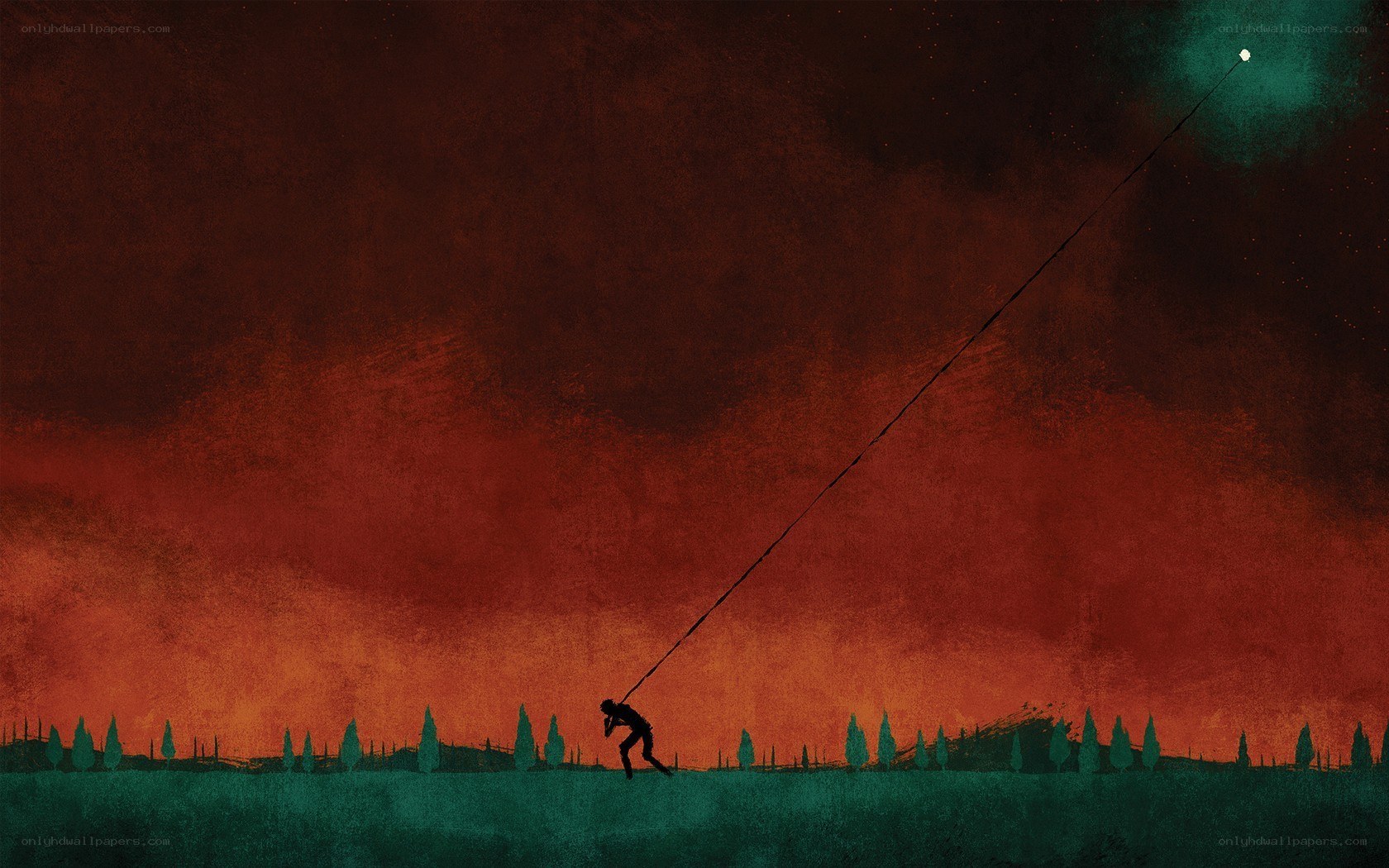 Silhouette pulling light