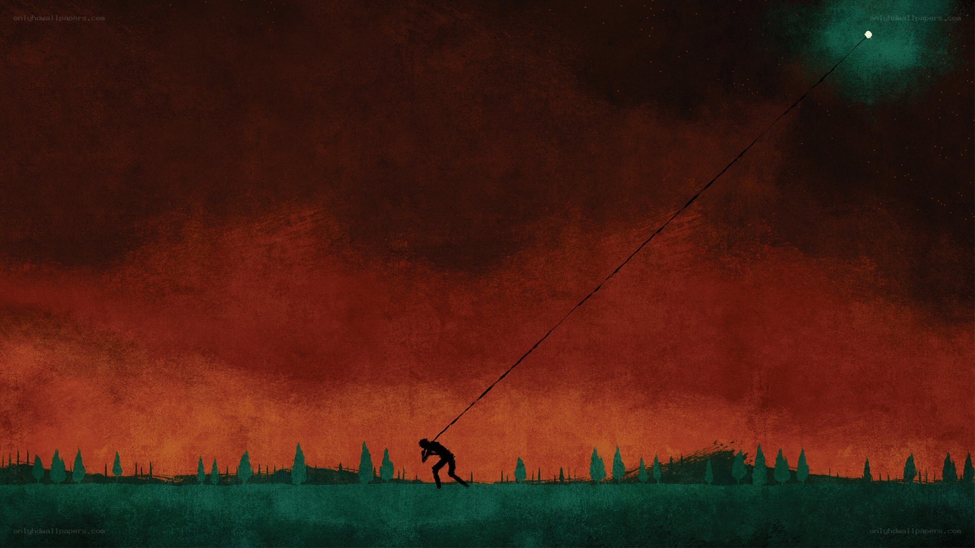 Silhouette pulling light