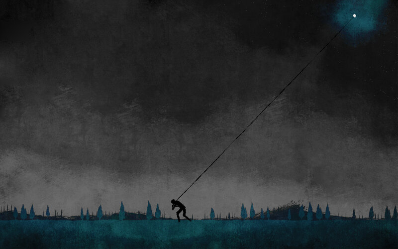 Silhouette pulling star