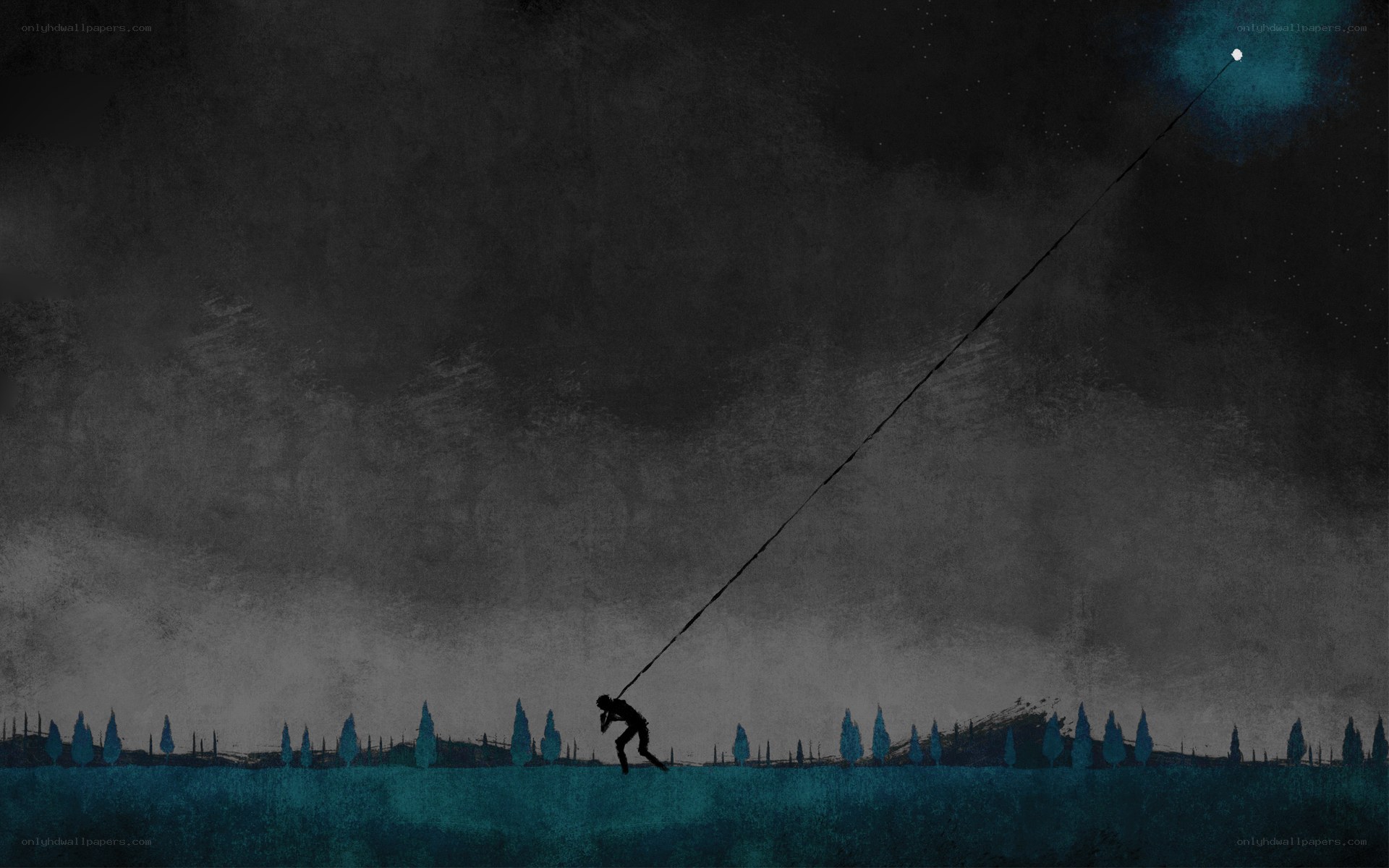 Silhouette pulling star
