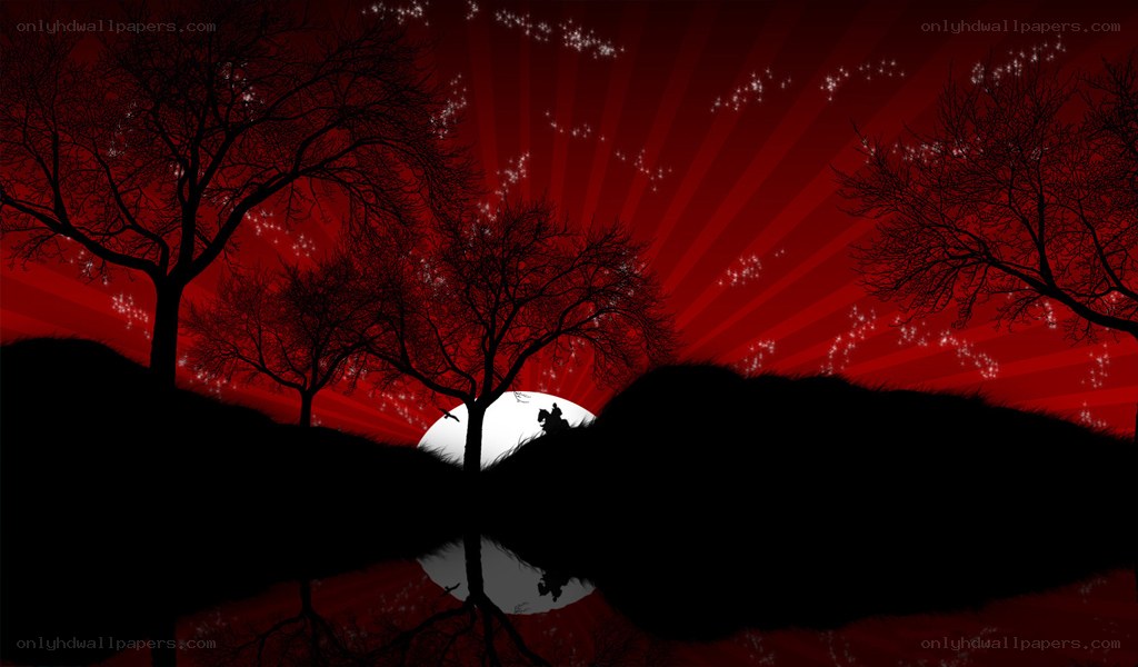 Silhouette rider at sunset