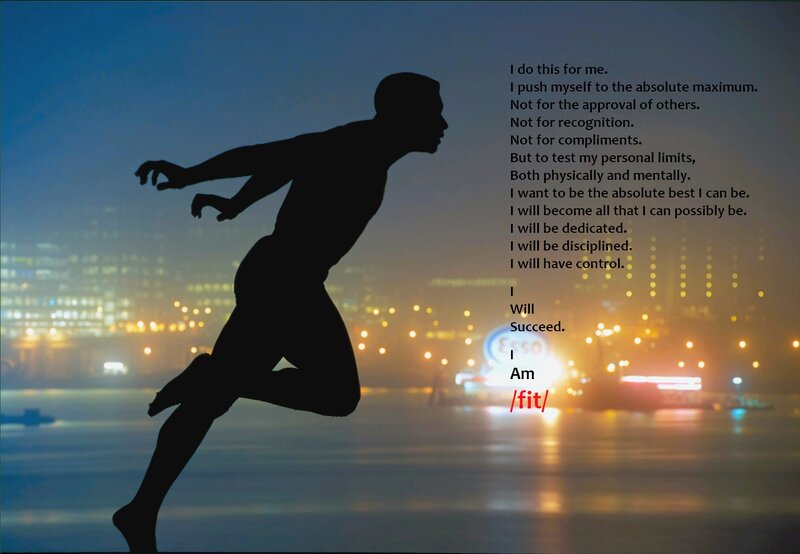 silhouette runner at night
