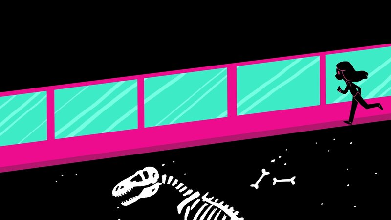 Silhouette Running on Train