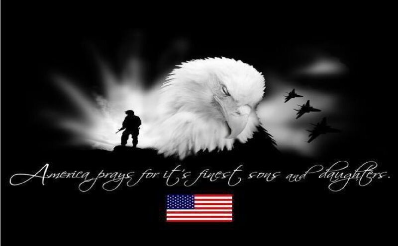 Silhouette Soldier with Eagle