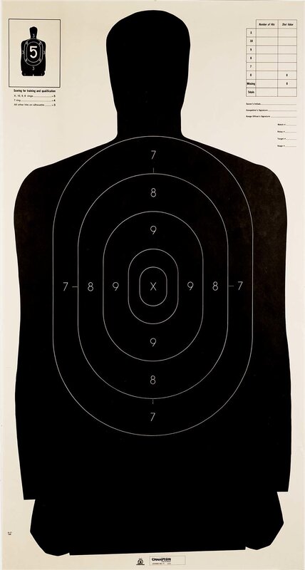 silhouette target with scoring rings