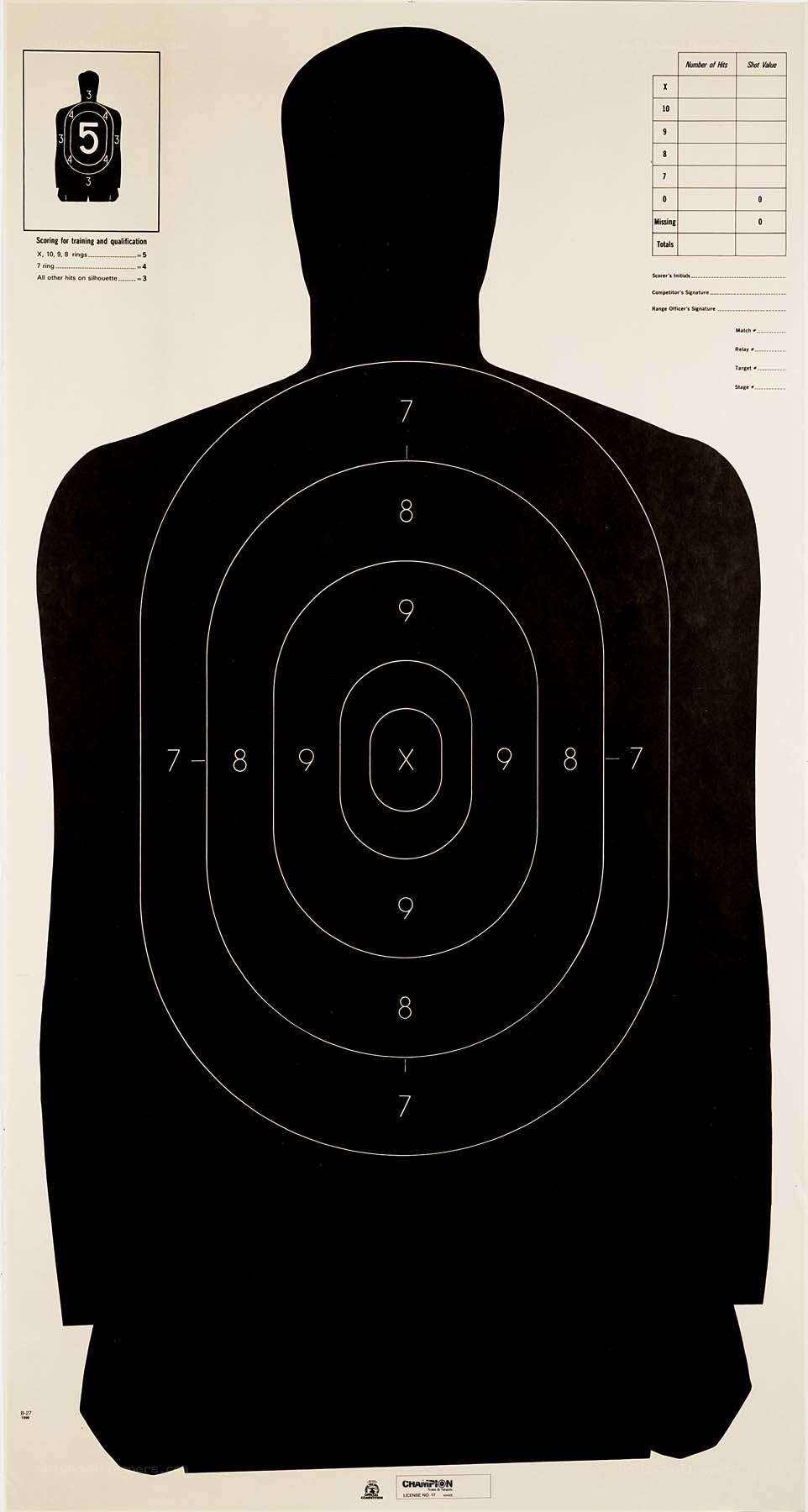 silhouette target with scoring rings