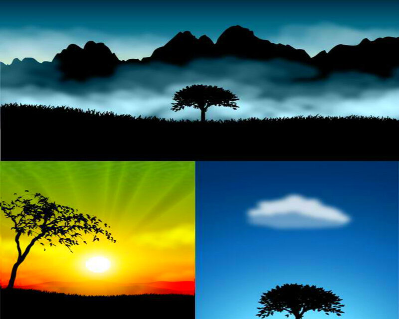Silhouette Tree Landscape