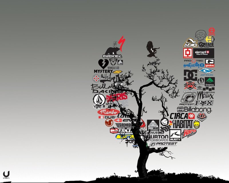 Silhouette Tree with Logos