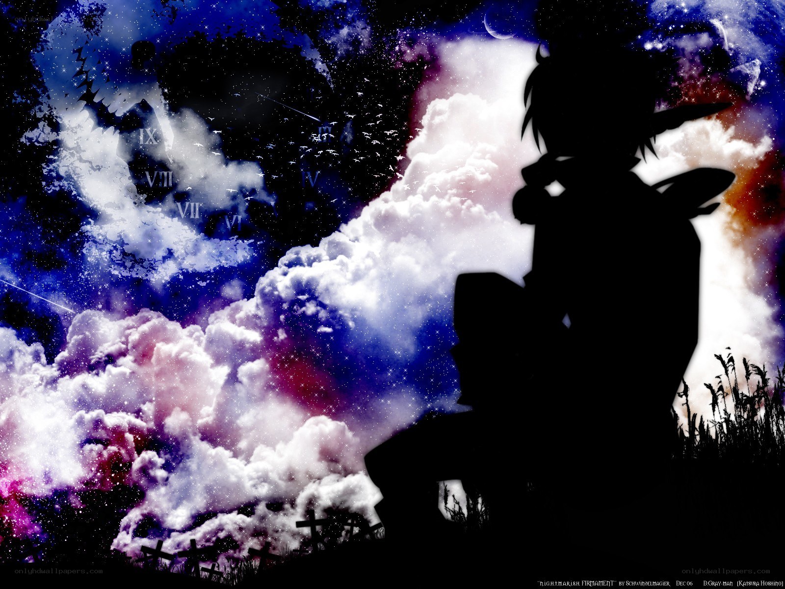 silhouette under a starry sky