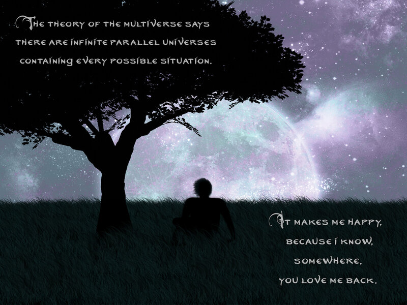 Silhouette under a starry sky