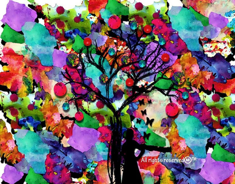 Silhouette under Colorful Tree
