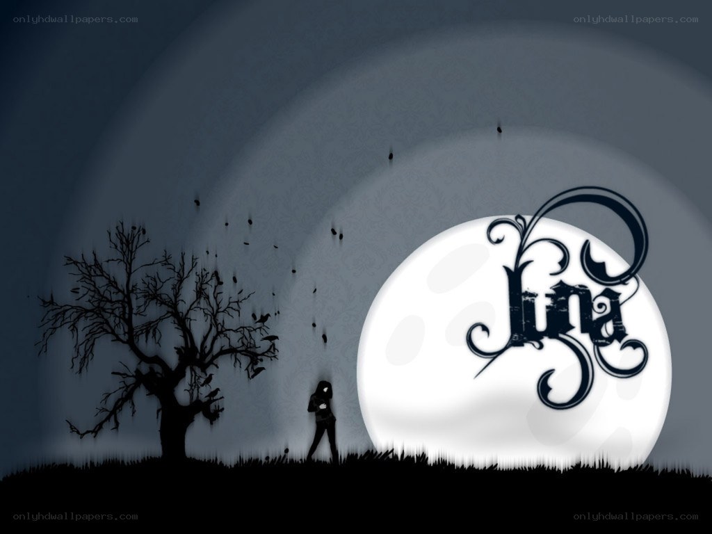 silhouette under full moon