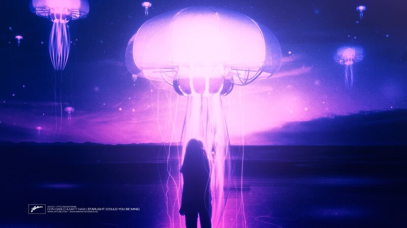 Silhouette under Jellyfish