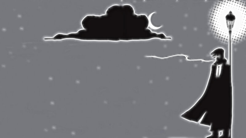 silhouette under moonlight