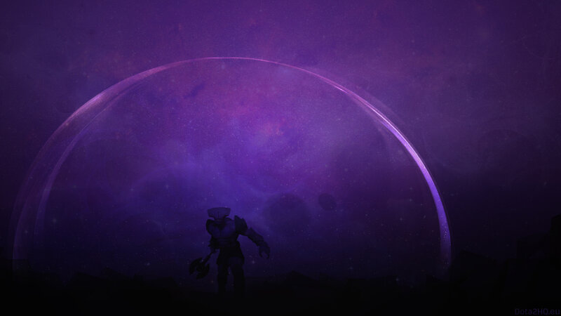 silhouette under purple dome