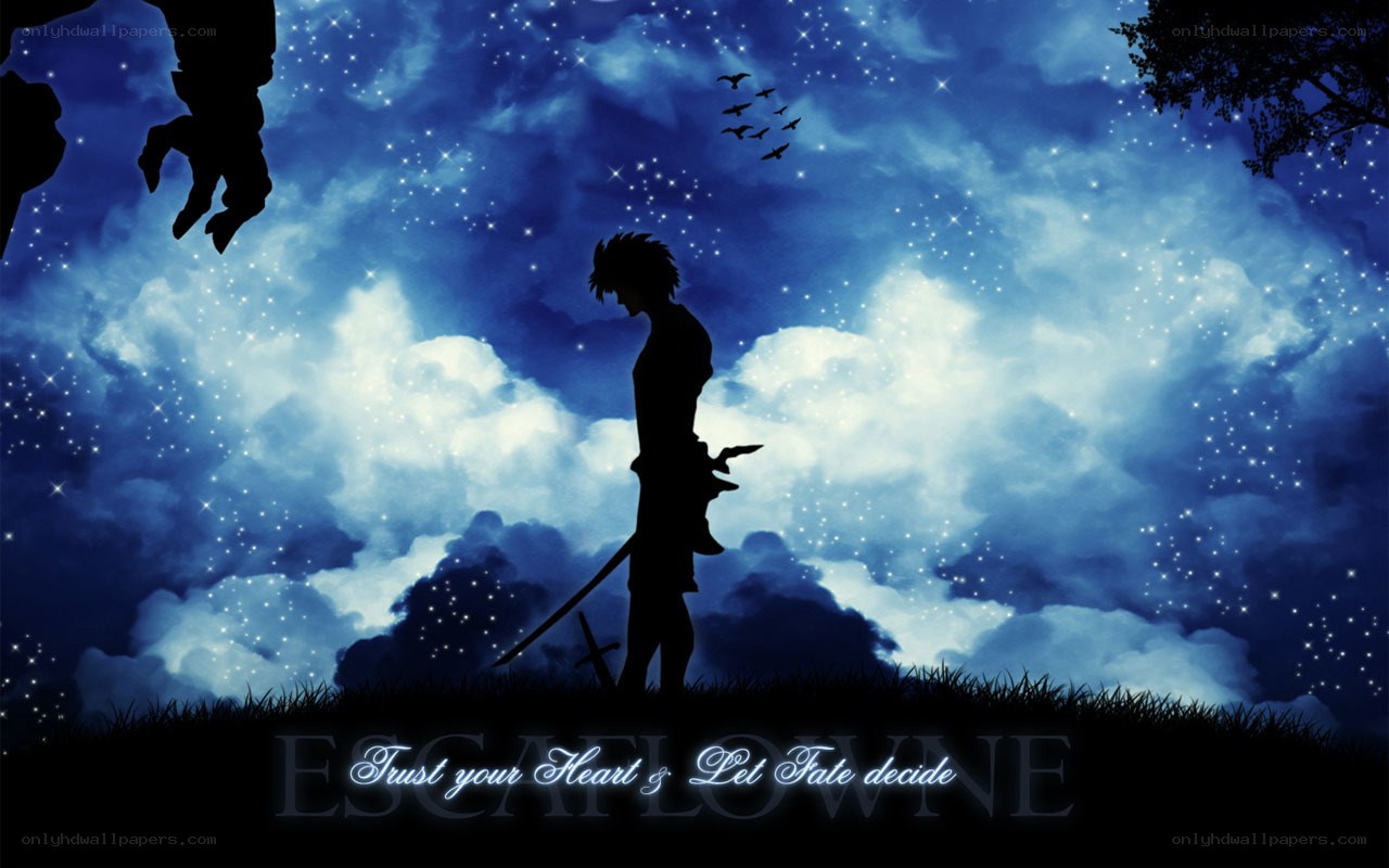 Silhouette under starry sky