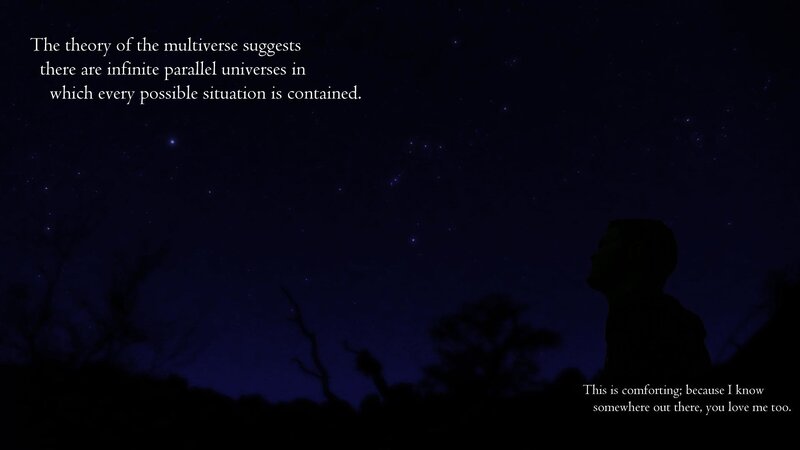 Silhouette under starry sky