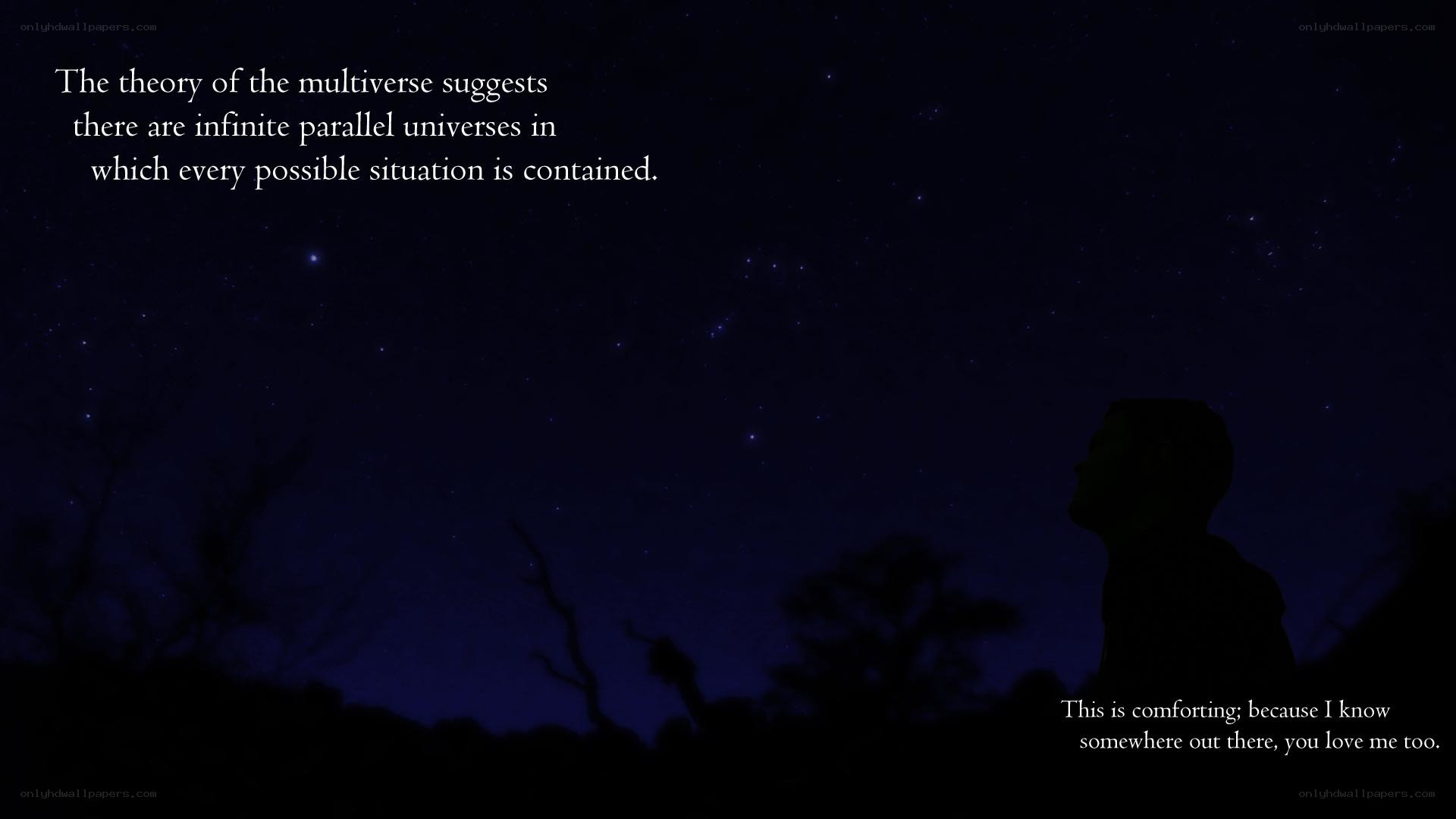 Silhouette under starry sky
