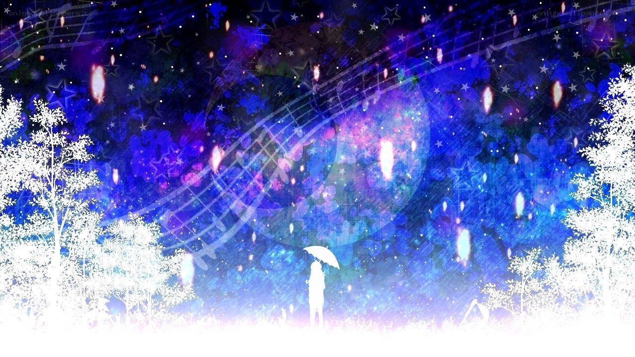 silhouette under starry sky
