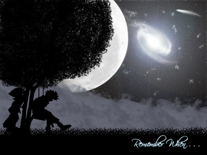 Silhouette under the moon