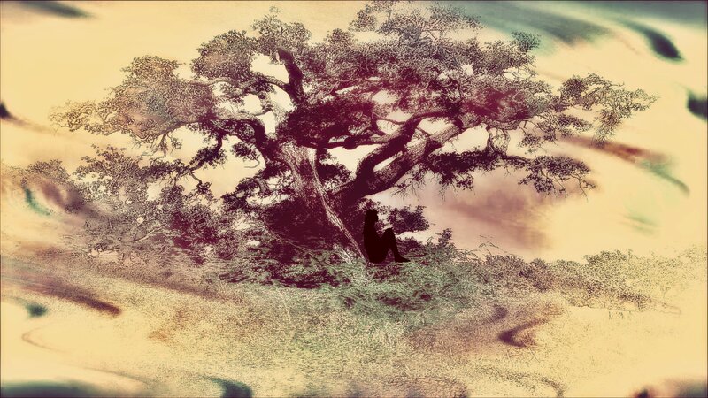 Silhouette under Tree