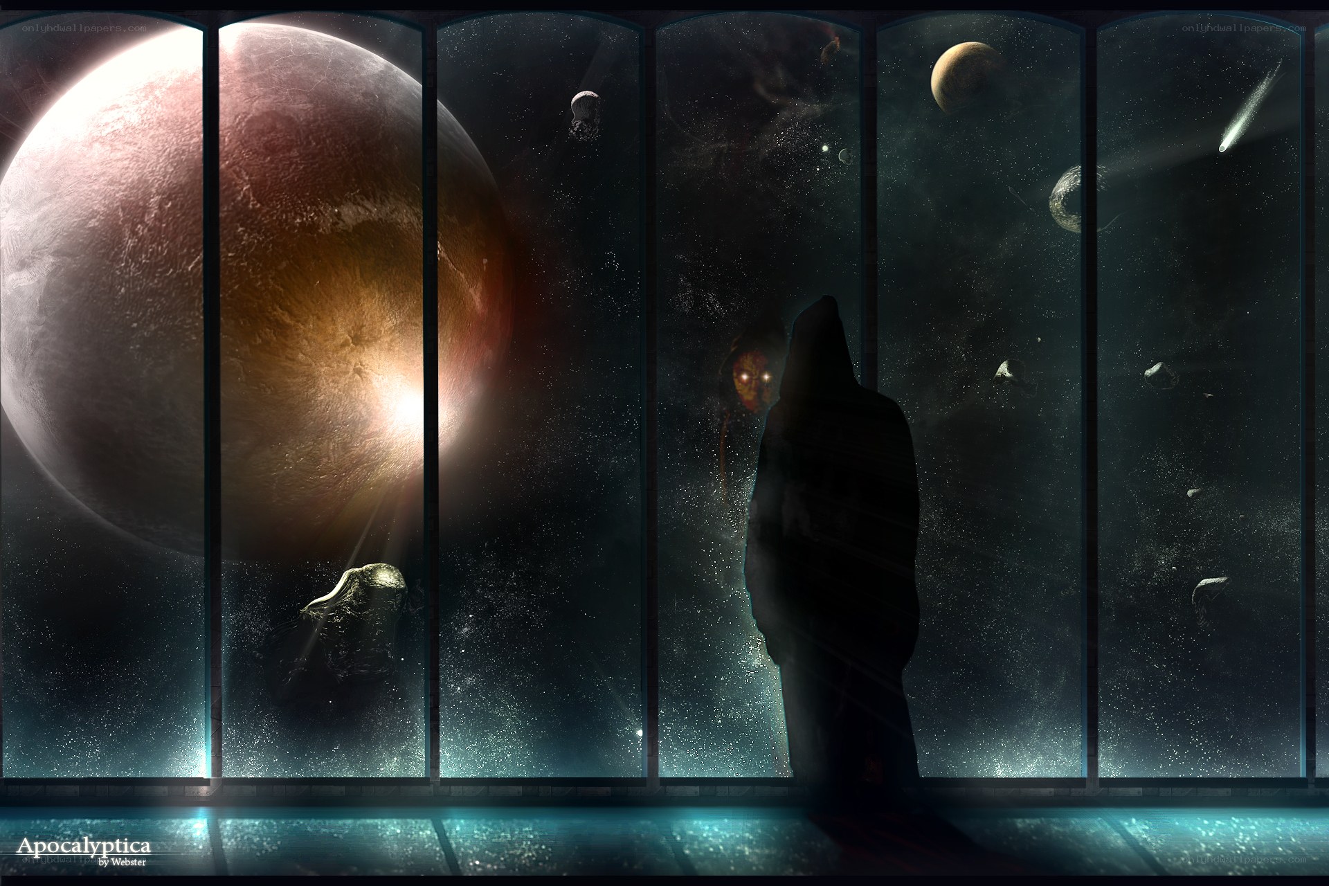 Silhouette viewing space apocalypse