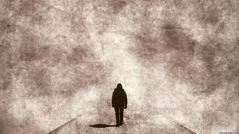 silhouette walking on path