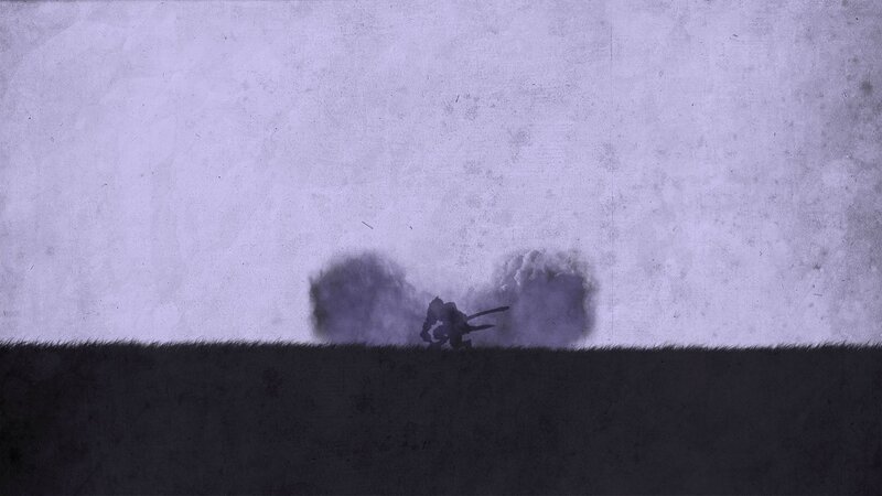 Silhouette warrior on a hill