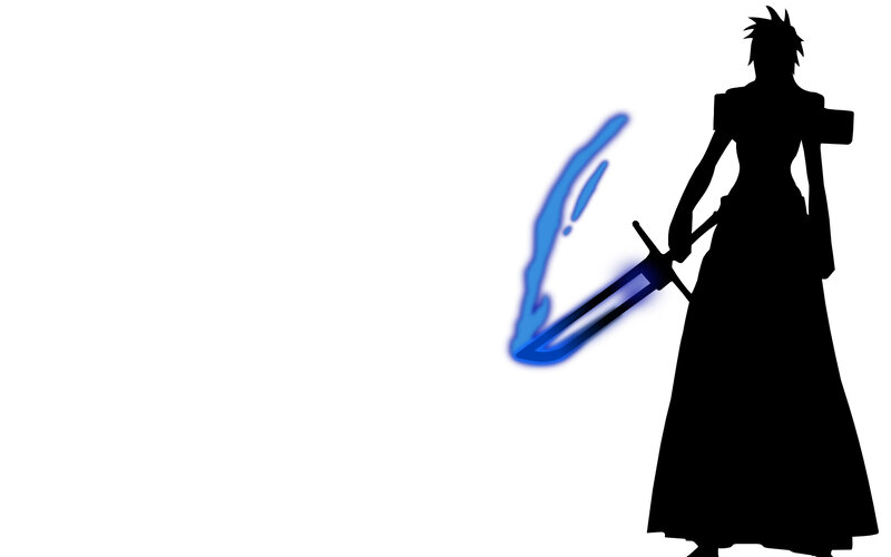 silhouette warrior with glowing sword