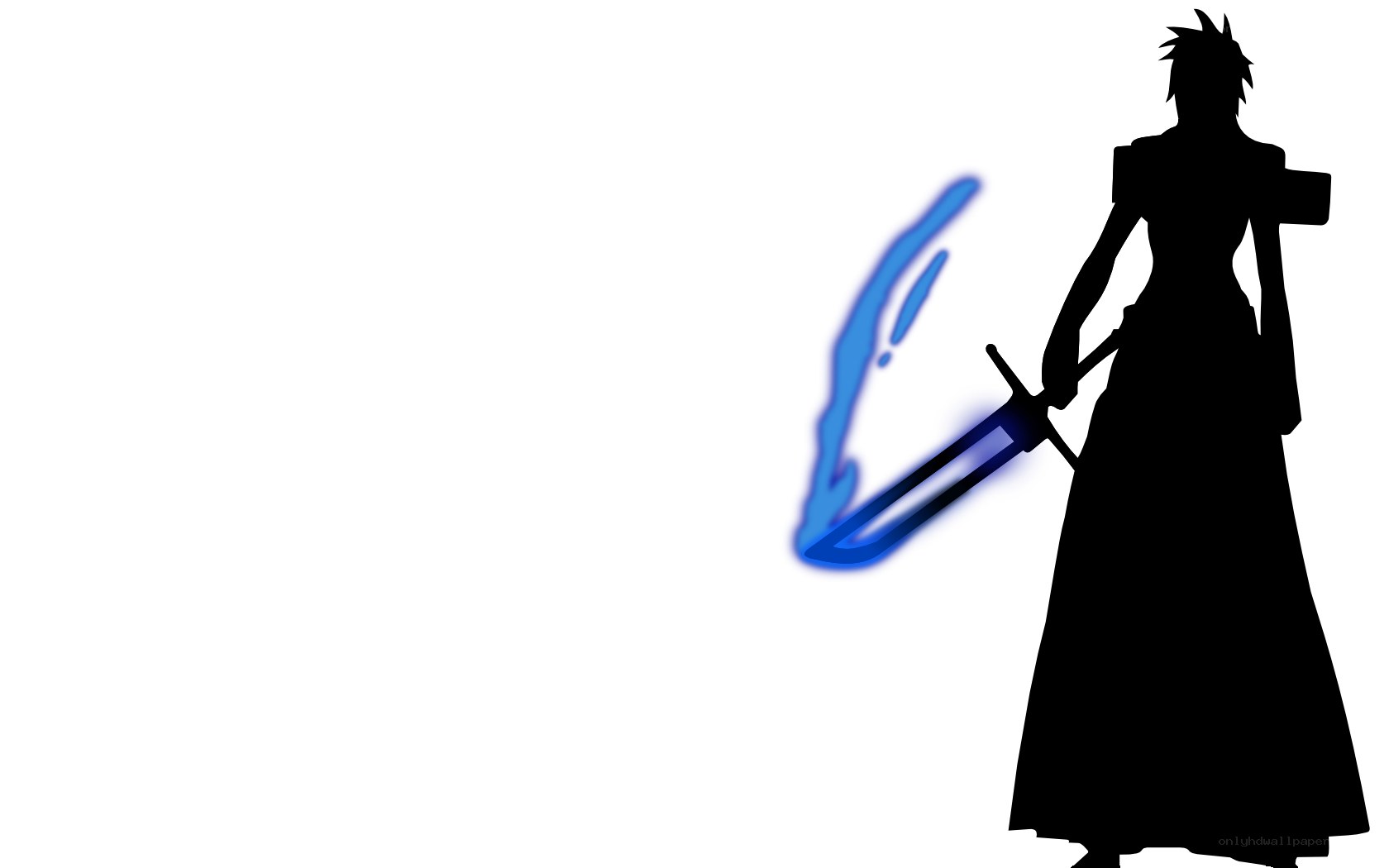 silhouette warrior with glowing sword