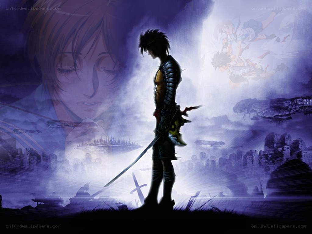 Silhouette warrior with sword