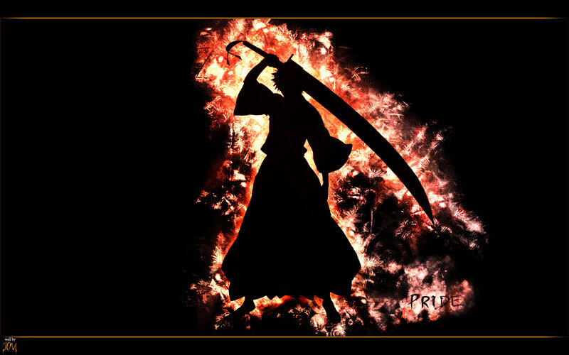 Silhouette warrior with sword