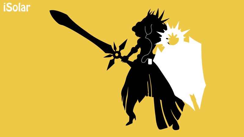 Silhouette Warrior with Sword — Yellow